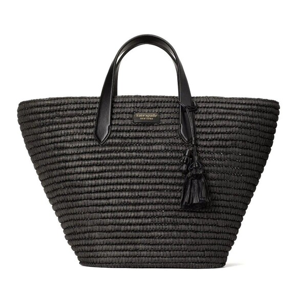 Handbags - New Kate Spade Cabana Straw Large Tote Black